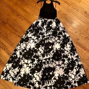 Aidan Mattox Black Halter top Ball Gown